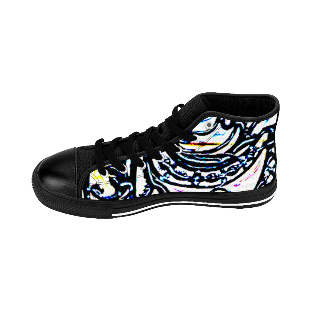 Faux Baroque Print Men's High-top Sneakers