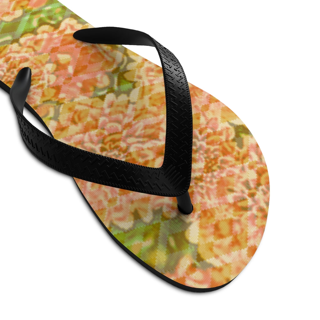 Faded Floral Unisex Flip-Flops