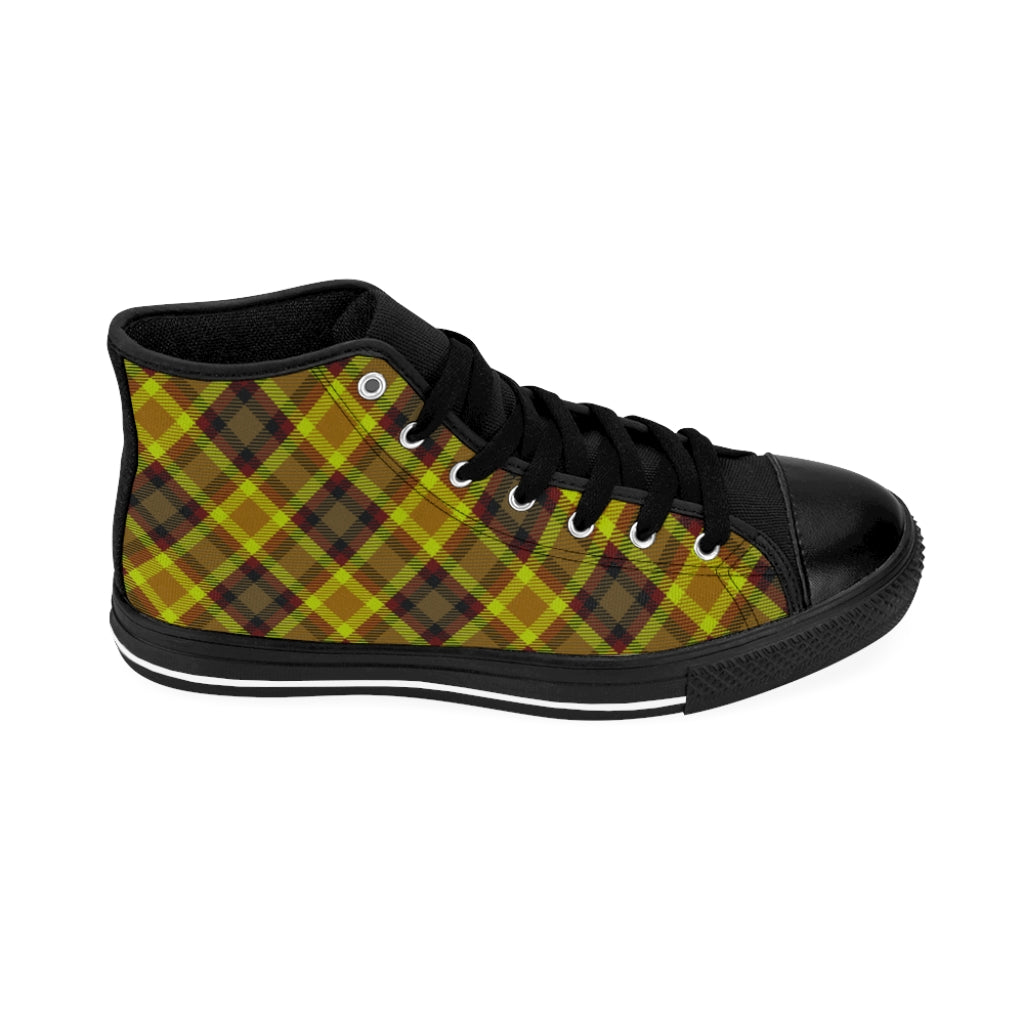 Branded Plad Men's High-top Sneakers