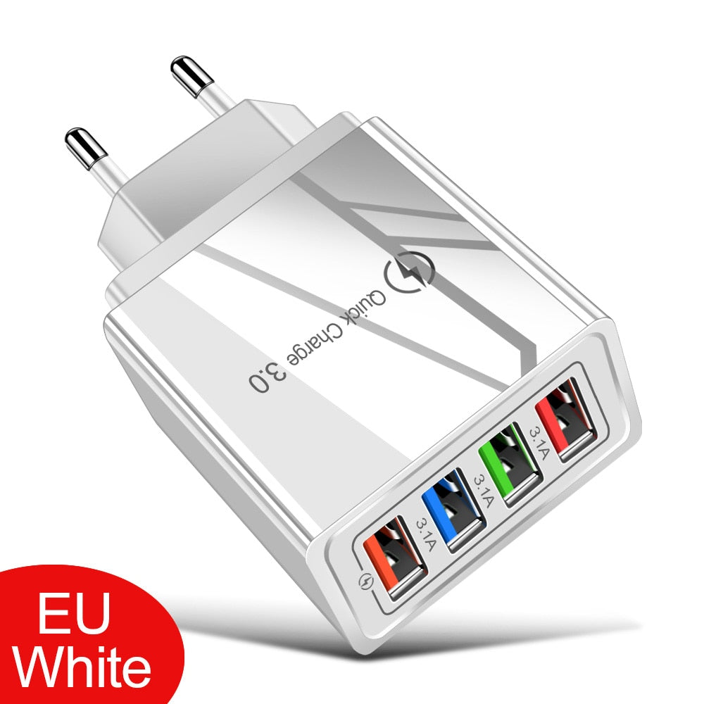 EU/US Plug USB Charger Quick Charge 3.0 Phone Adapter