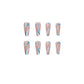 24pcs Wavy lines Detachable Long Ballerina False Nails
