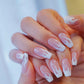 24Pcs/Box Charming Pink Flame Short Ballet Fake Nails