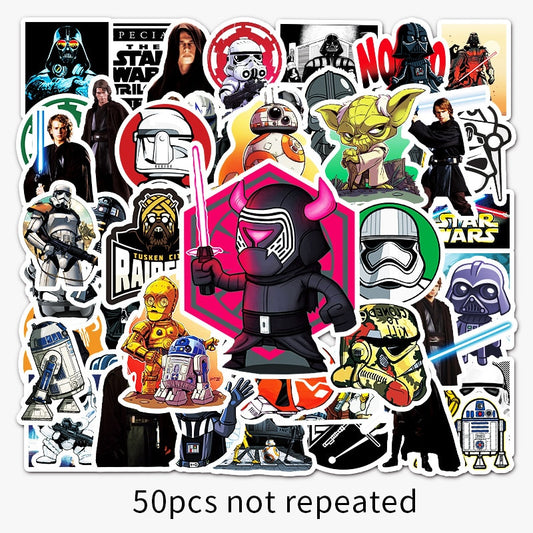10/50PCS/Pack Cool Disney Star Wars Skateboard Stickers