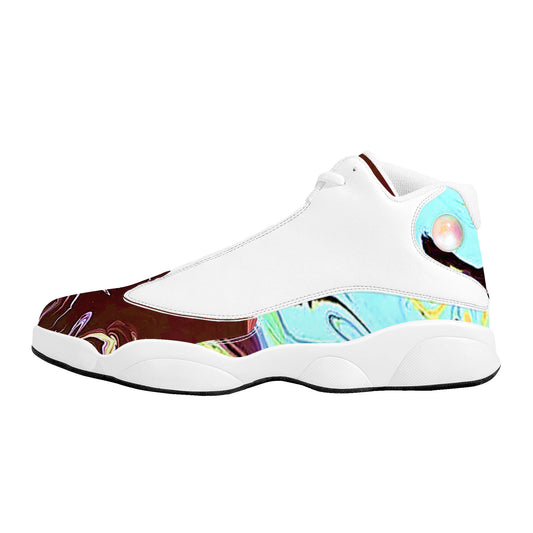 Turquoise Marble Basketball Shoes