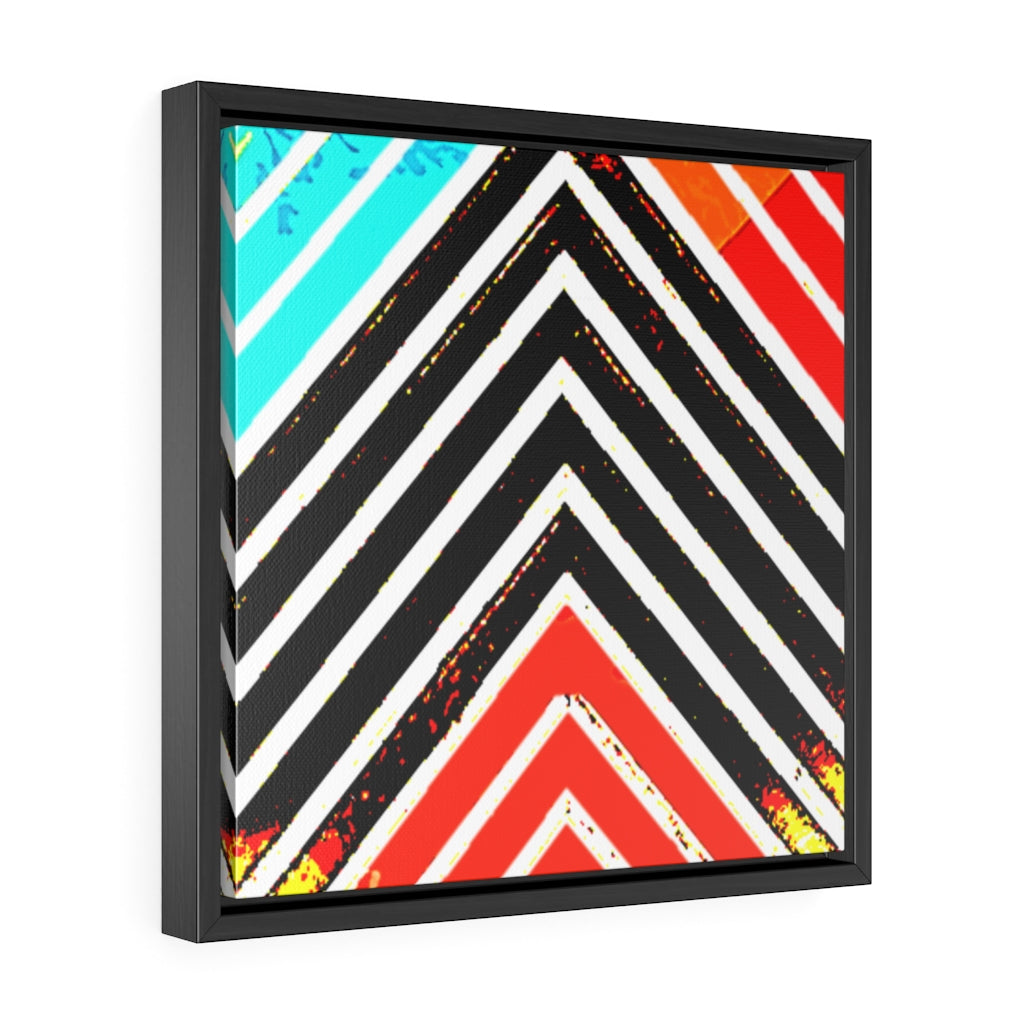 Abstract Stripped Gallery Canvas Wraps, Square Frame