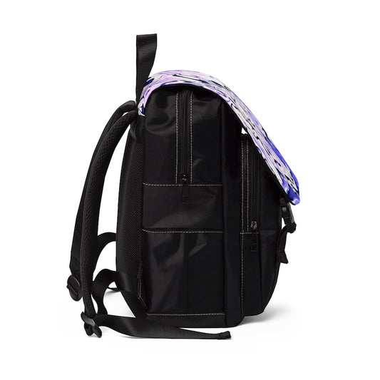 CDEJ Purple Marble Unisex Casual Shoulder Backpack