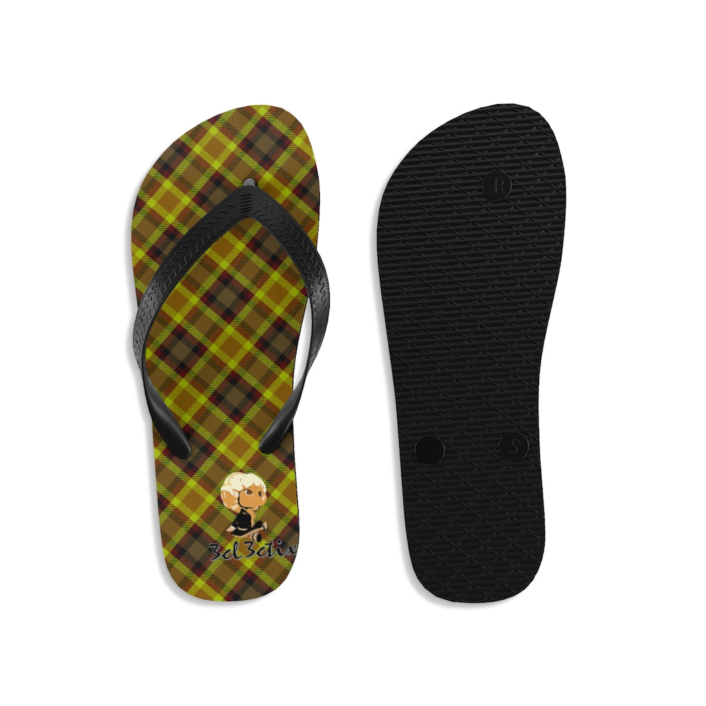 Branded Plad Unisex Flip-Flops