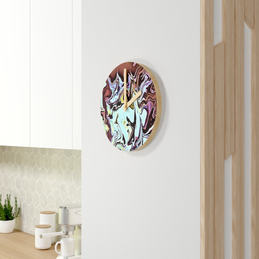 CDEJ Turquoise Wooden Wall Clock
