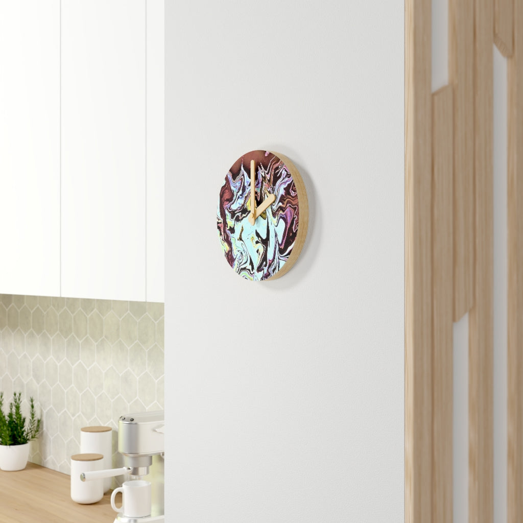 CDEJ Turquoise Wooden Wall Clock