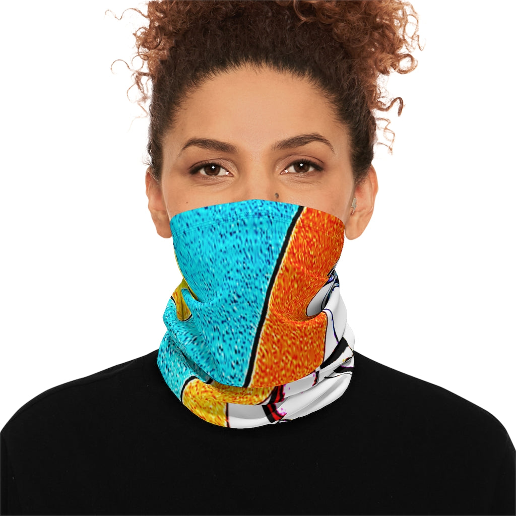 Abstract Winter Neck Gaiter With Drawstring