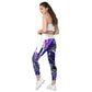 Purple Stencil Crossover leggings with pockets