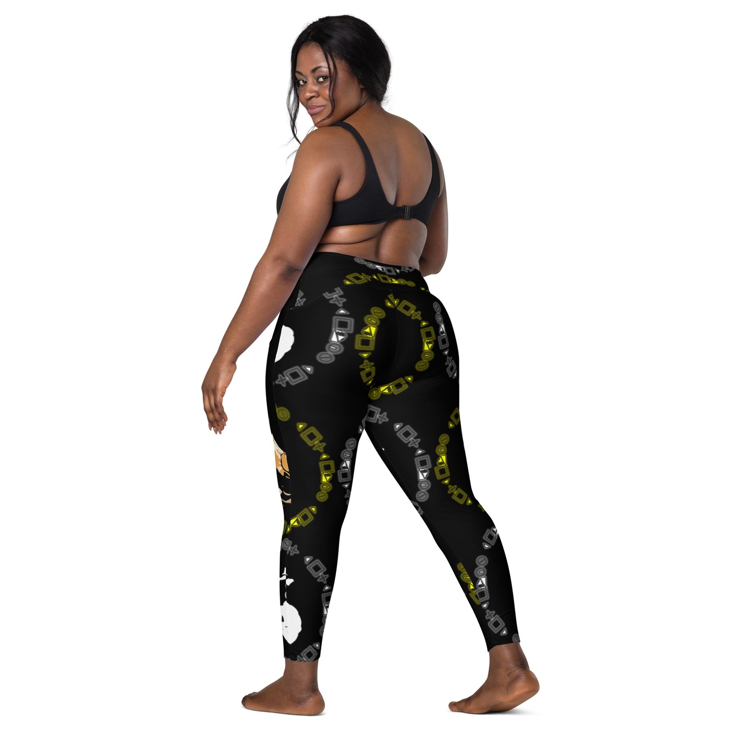 Branded Pattern Crossover leggings with pockets