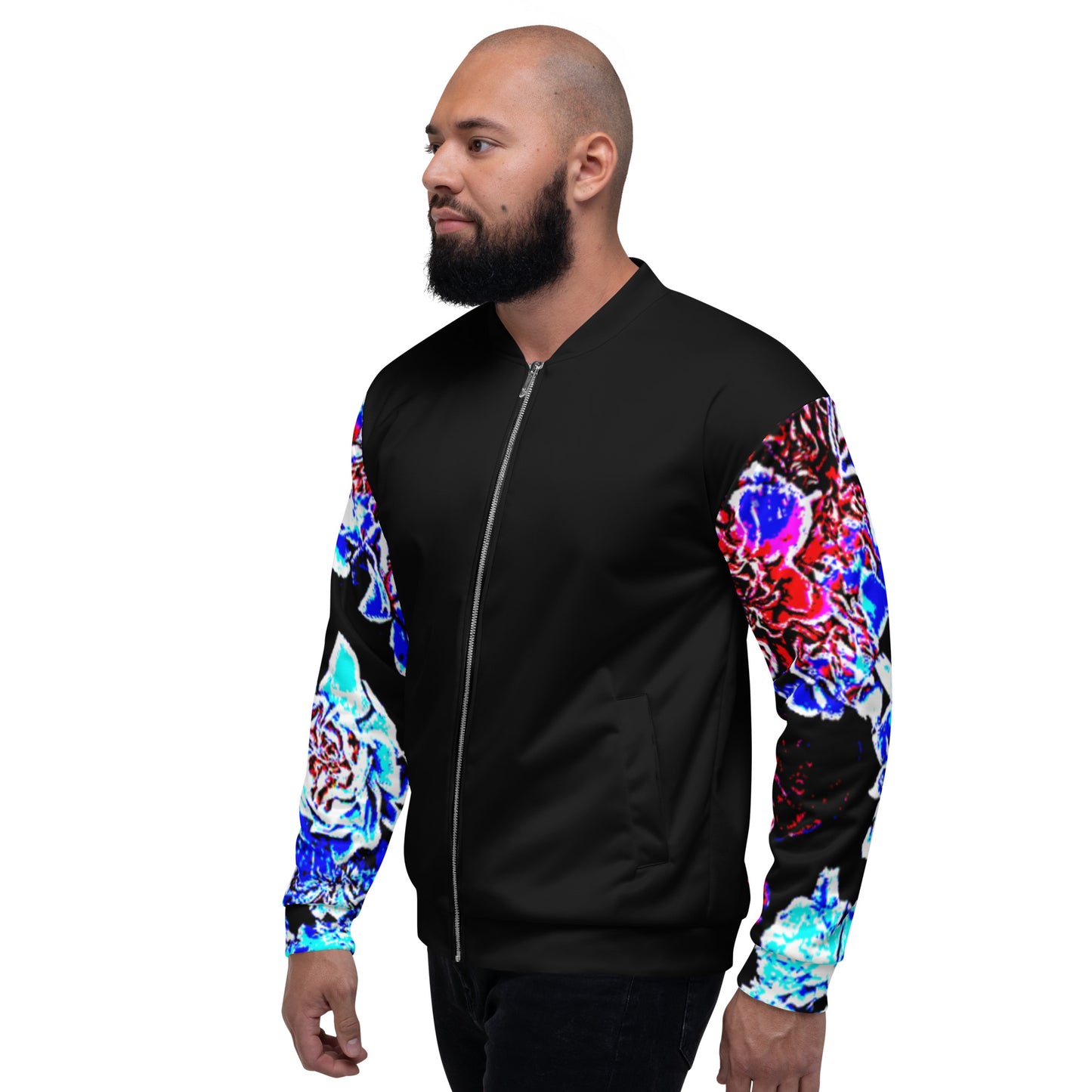 Dark Floral Unisex Bomber Jacket