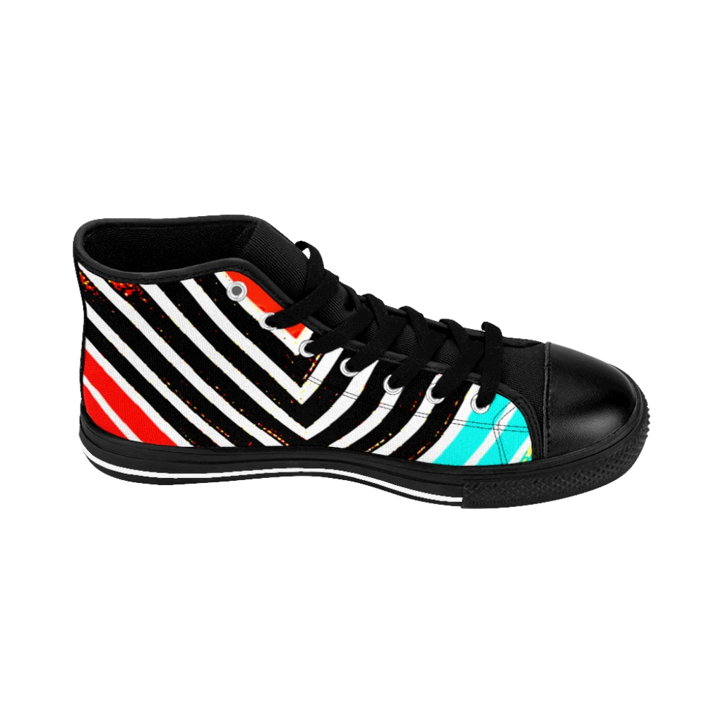 Multi-Stipped Women's High-top Sneakers