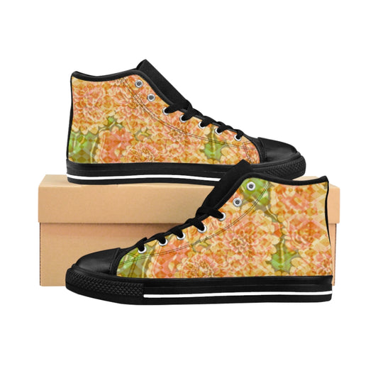 Branded Faded Floral Men's High-top Sneakers