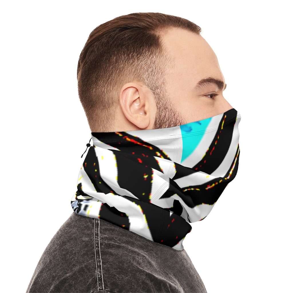 Stripped Winter Neck Gaiter With Drawstring