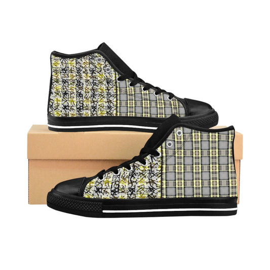 Patchwork Plad Women's High-top Sneakers