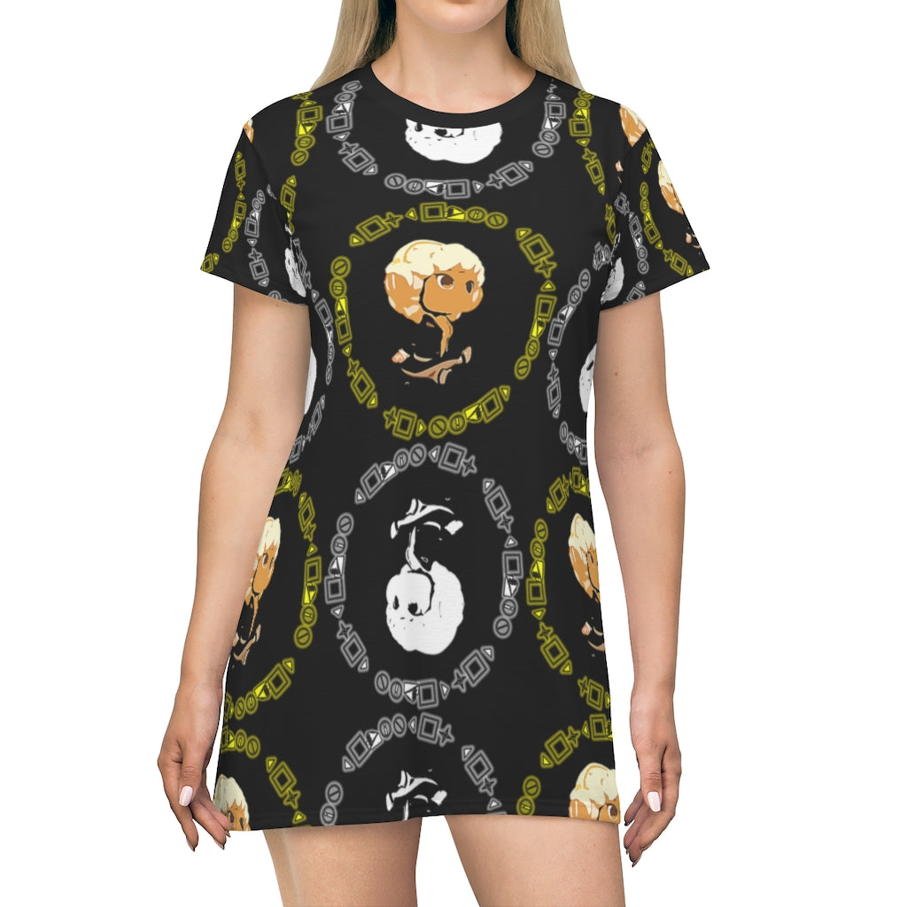 Branded Pattern T-Shirt Dress