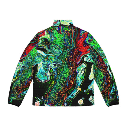 CDEJ Green Marble Men's Puffer Jacket