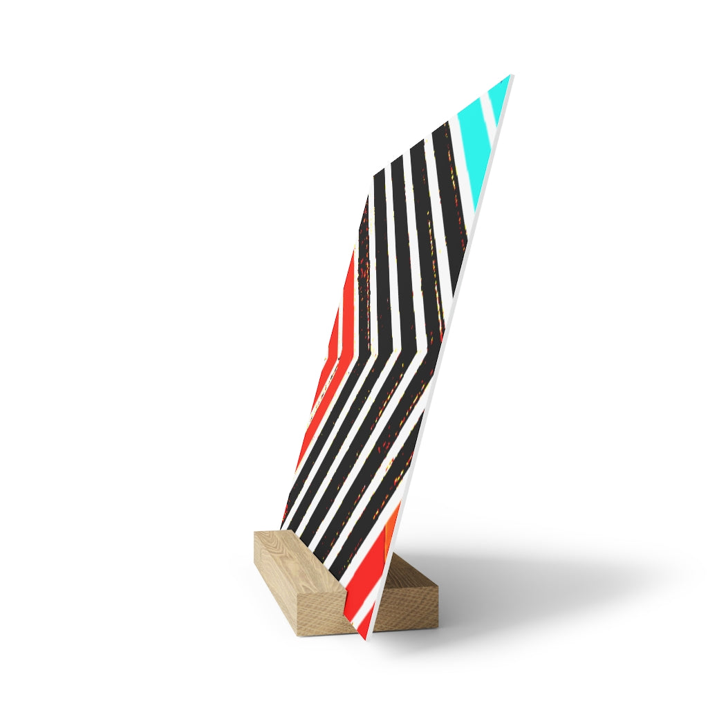 Abstract Stripped Gallery Board with Stand