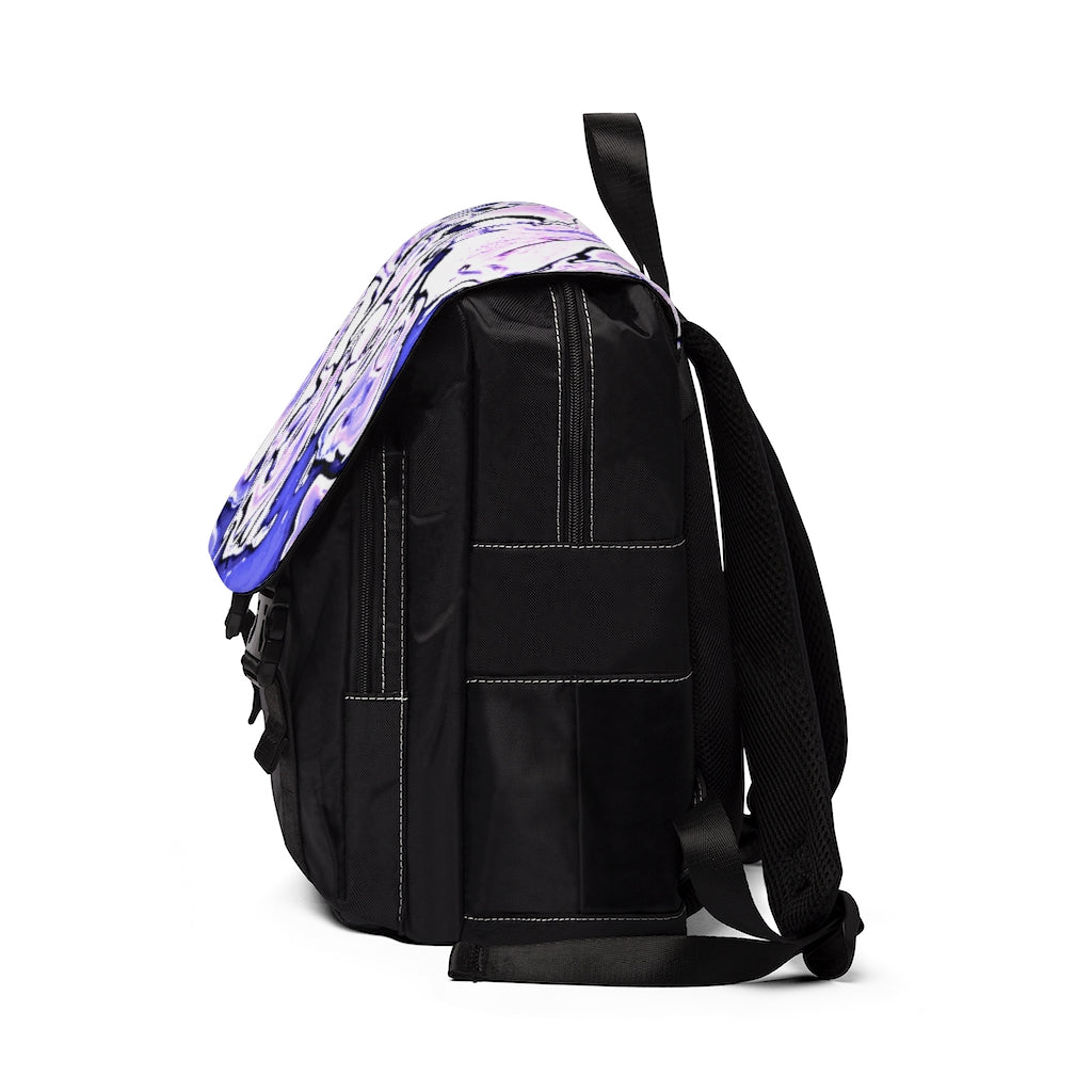 CDEJ Purple Marble Unisex Casual Shoulder Backpack