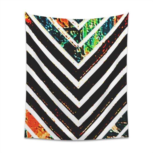 Multi-Colored Stripped Printed Wall Tapestry