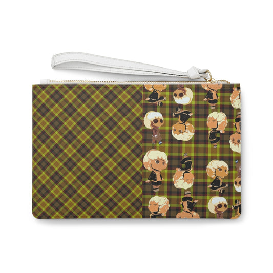 Branded Mixed Plad Clutch Bag