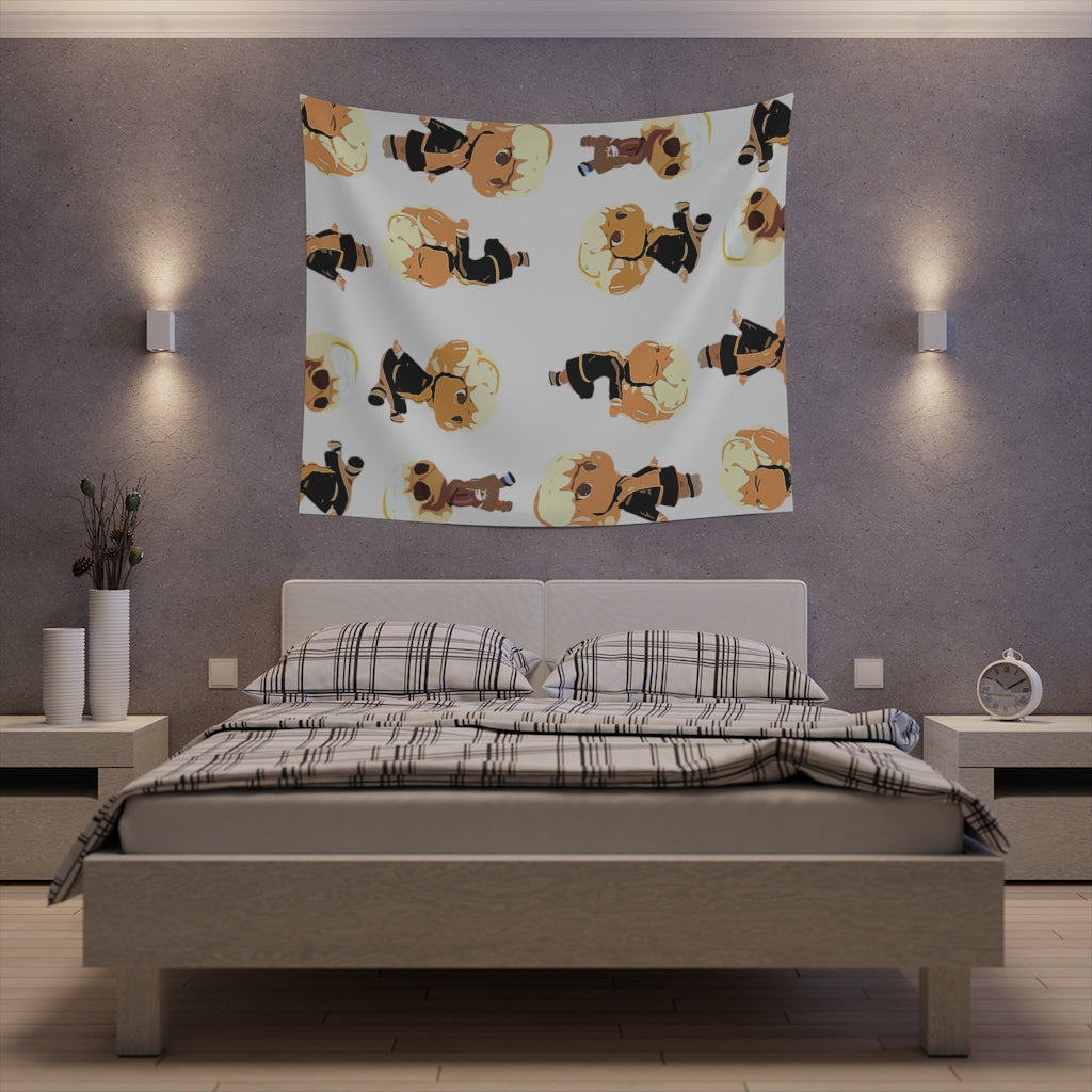 White Printed Wall Tapestry