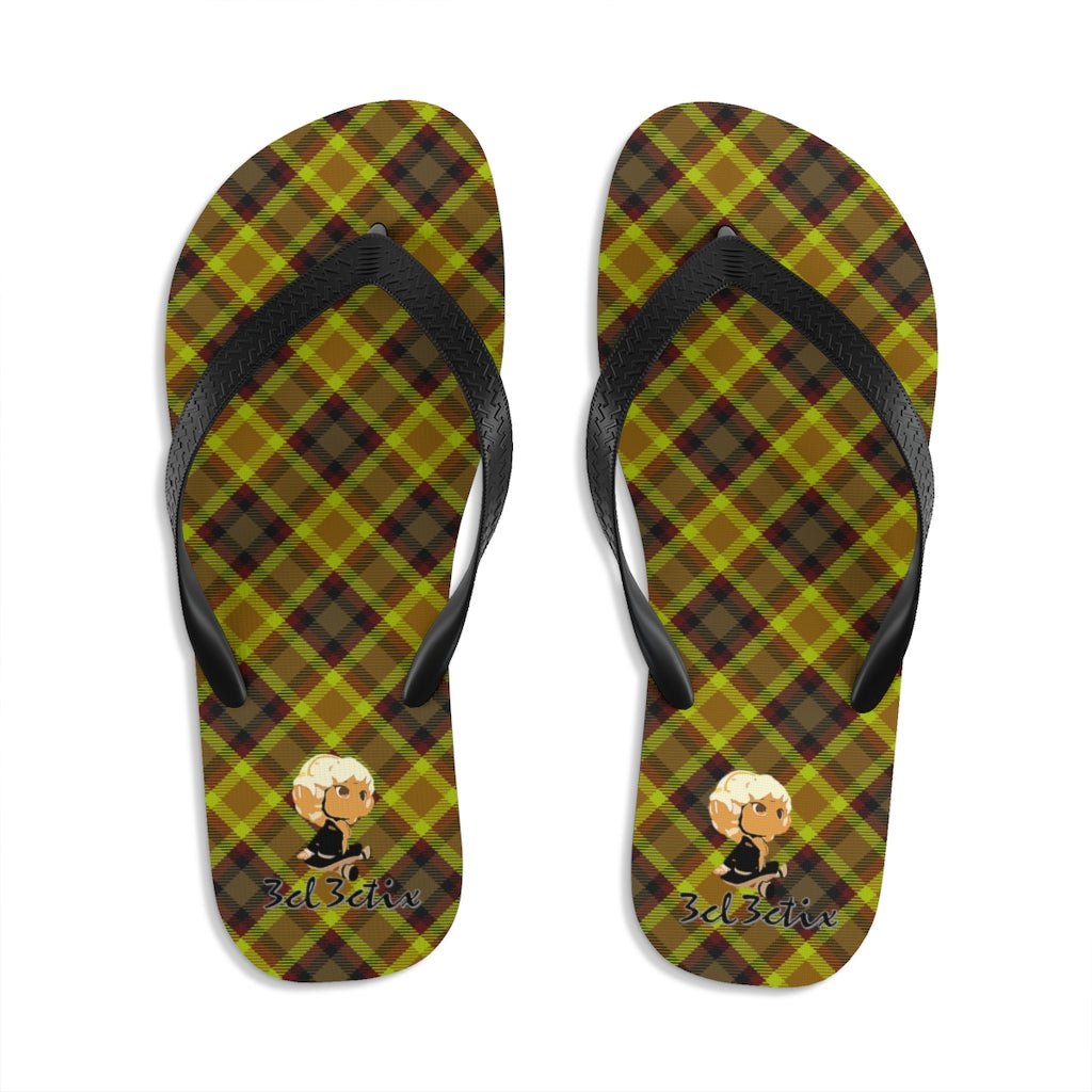 Branded Plad Unisex Flip-Flops