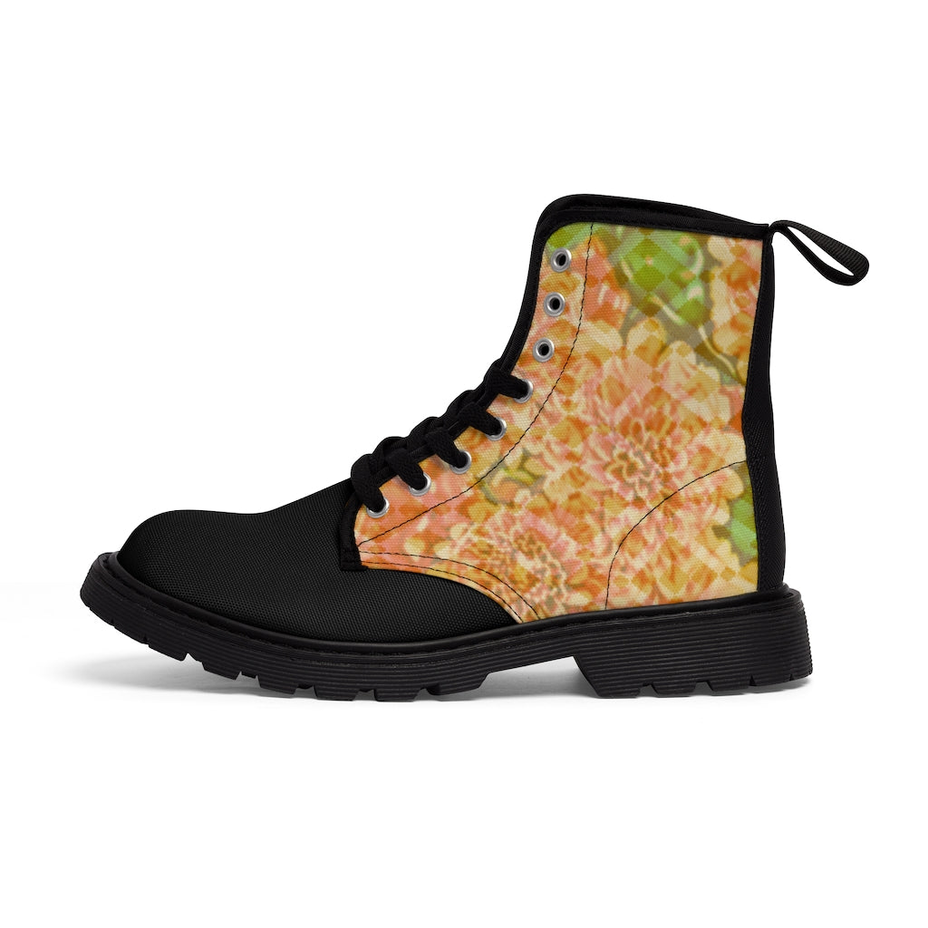 Branded Faded Floral Women's Canvas Boots