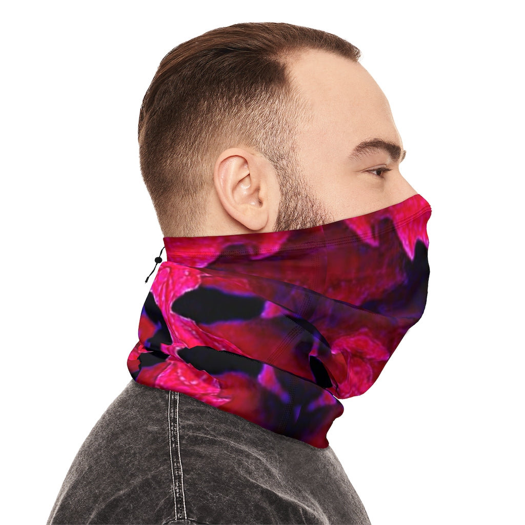 Red Winter Neck Gaiter With Drawstring