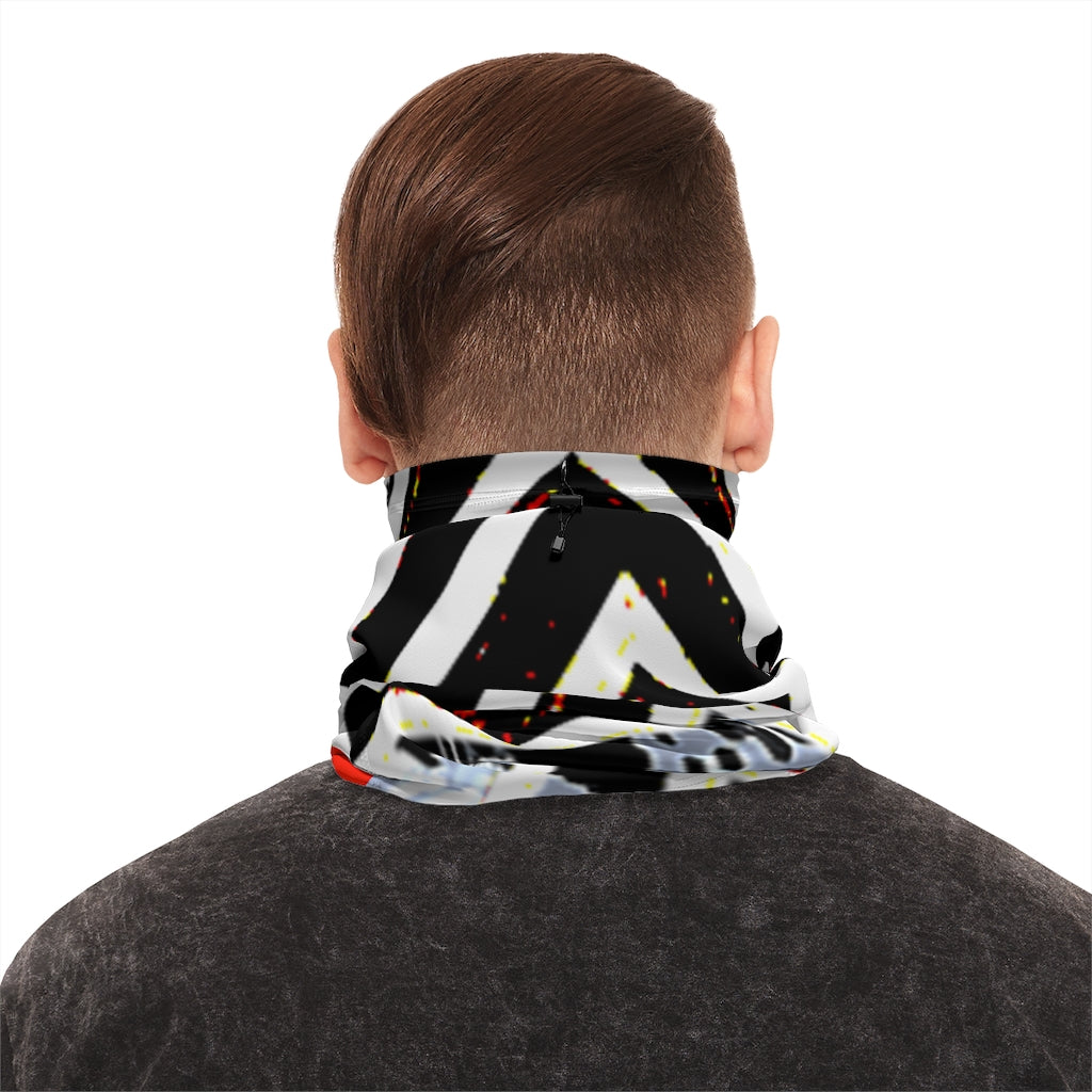 Stripped Winter Neck Gaiter With Drawstring