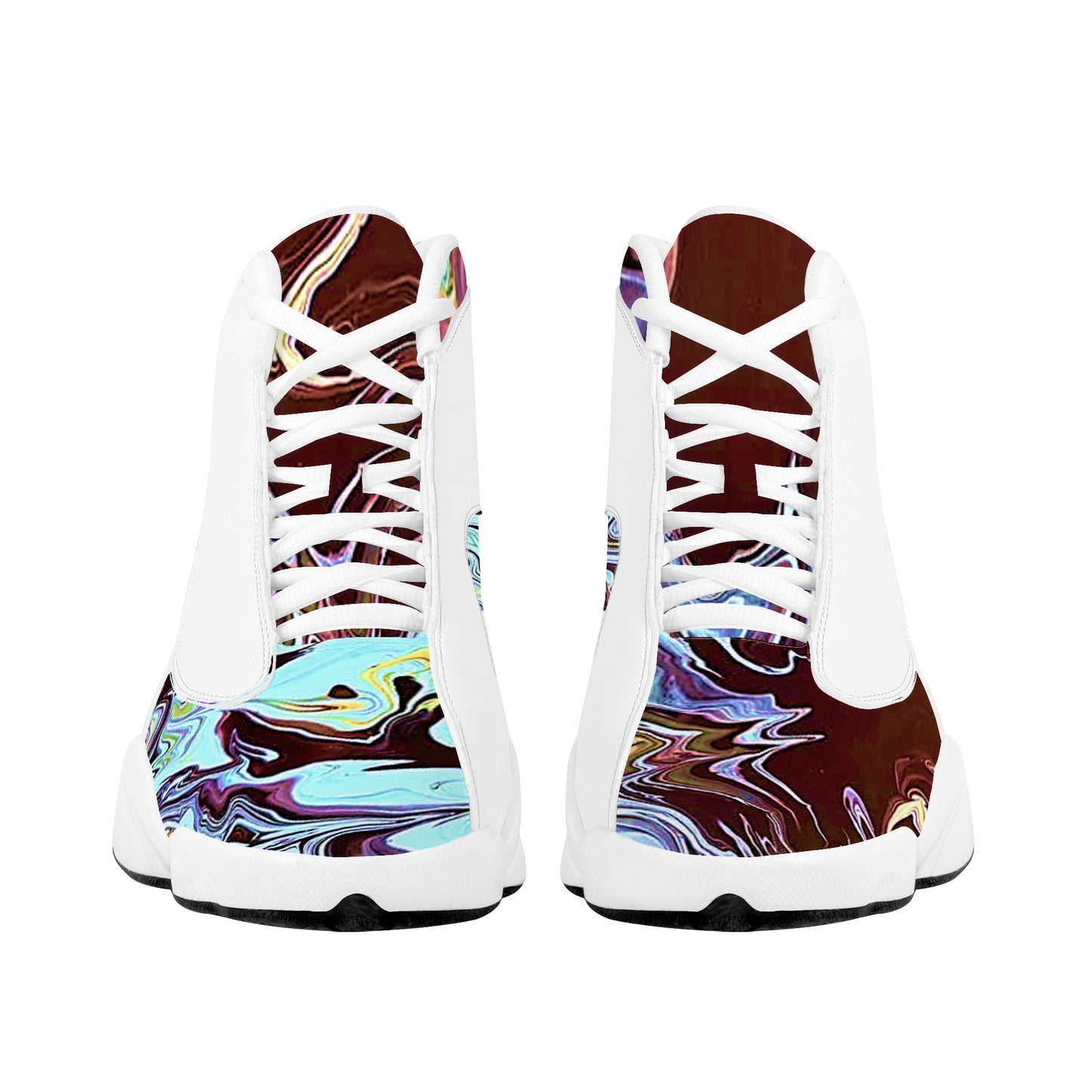 Turquoise Marble Basketball Shoes