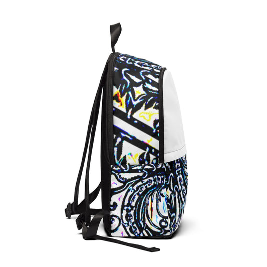 Faux Baroque Print Unisex Fabric Backpack