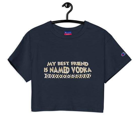Graphic Vodka Champion crop top