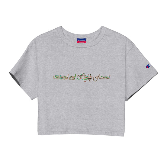 Graphic Blessed Champion crop top