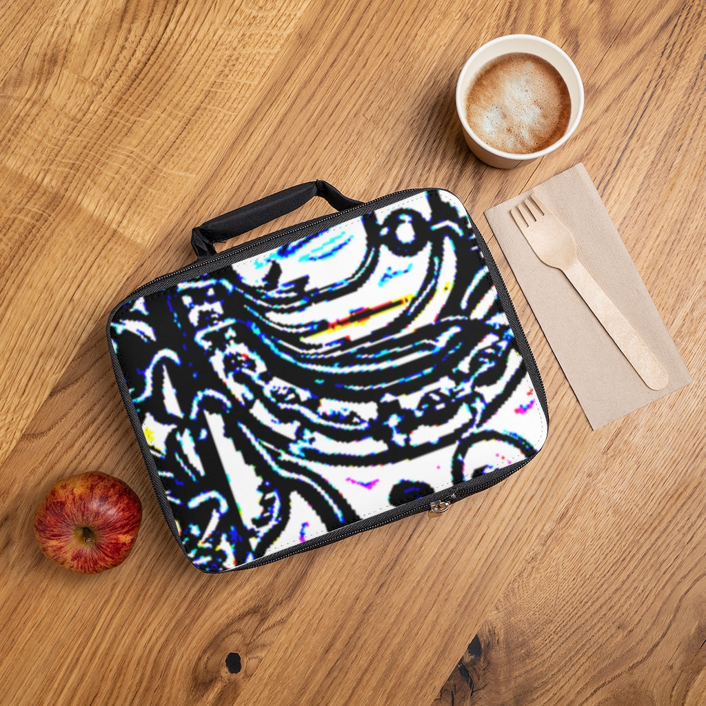 Faux Baroque Print Lunch Bag