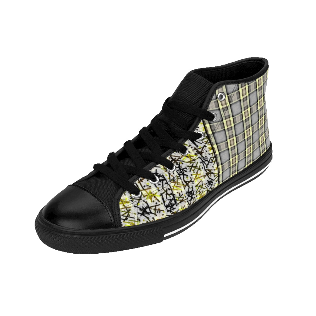 Patchwork Plad Women's High-top Sneakers