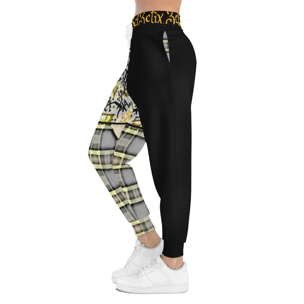 Branded Patchwork Plad Athletic Joggers (AOP)