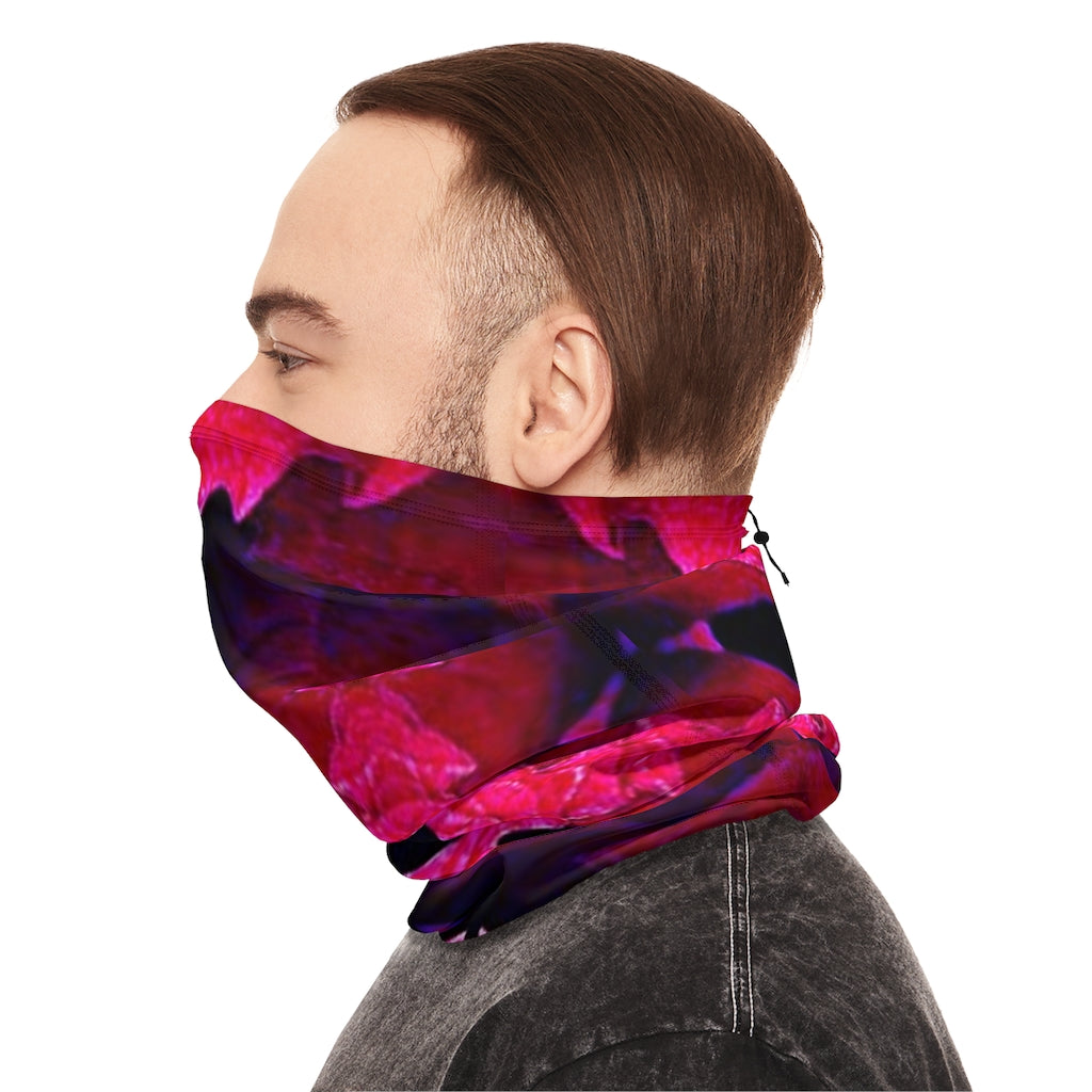 Red Winter Neck Gaiter With Drawstring