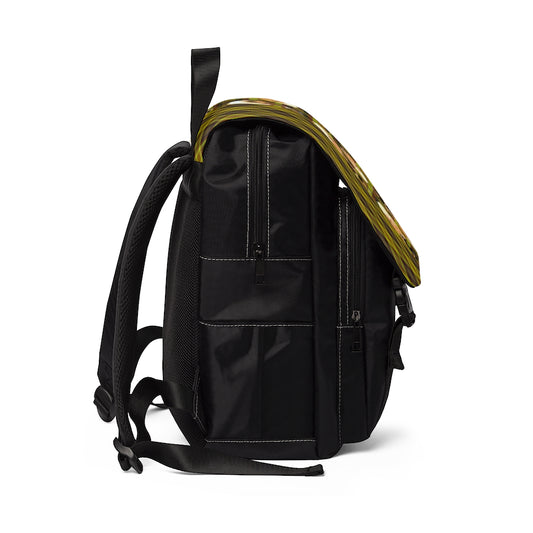 Branded Mixed Plad Unisex Casual Shoulder Backpack