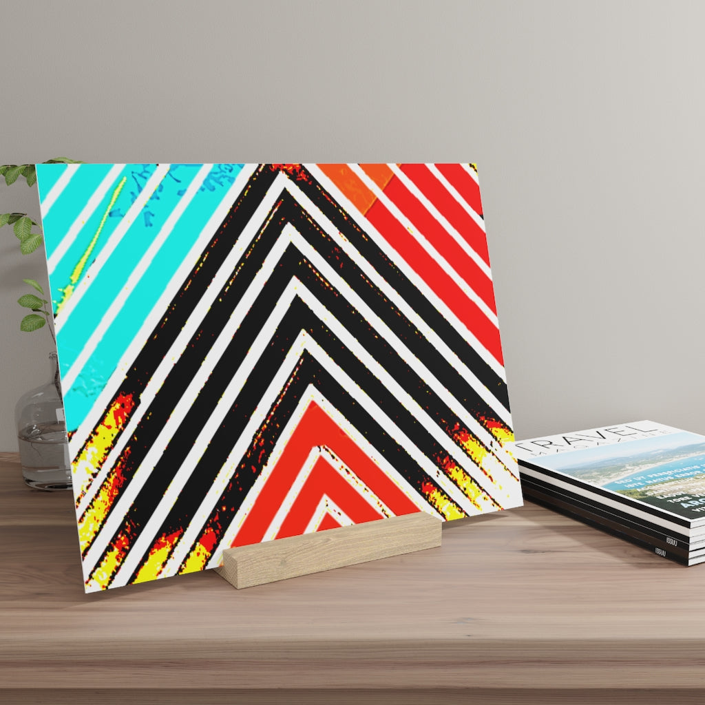 Abstract Stripped Gallery Board with Stand