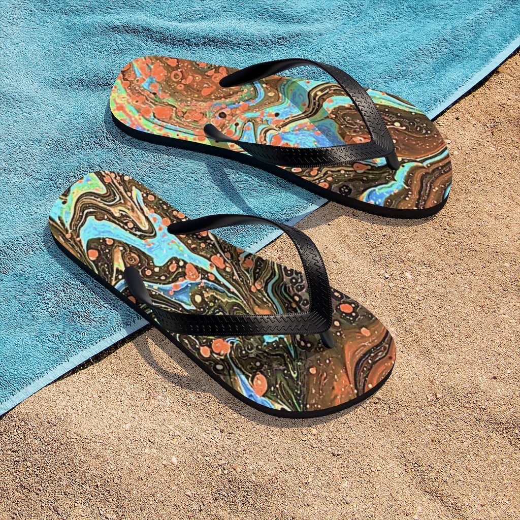 CDEJ Brown Unisex Flip-Flops