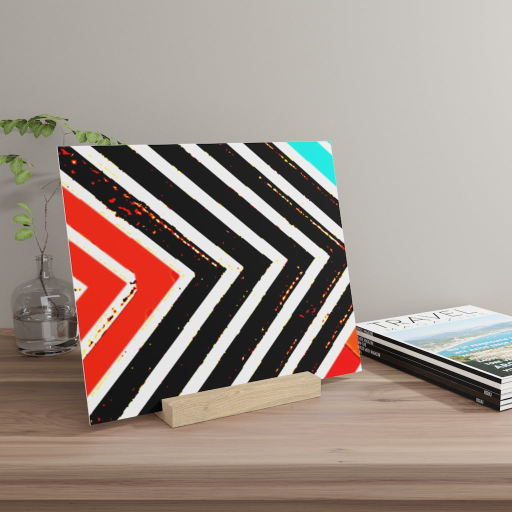 Abstract Stripped Gallery Board with Stand