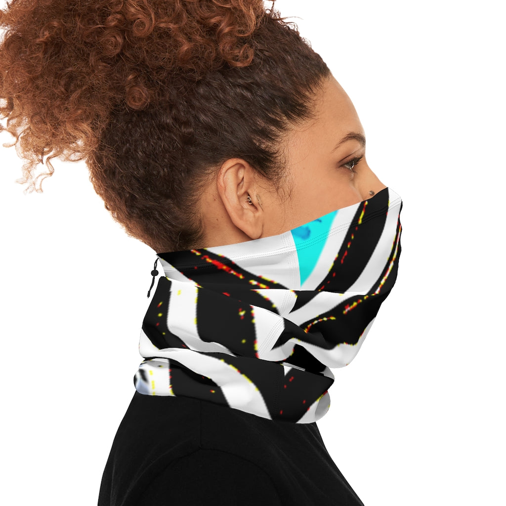 Stripped Winter Neck Gaiter With Drawstring