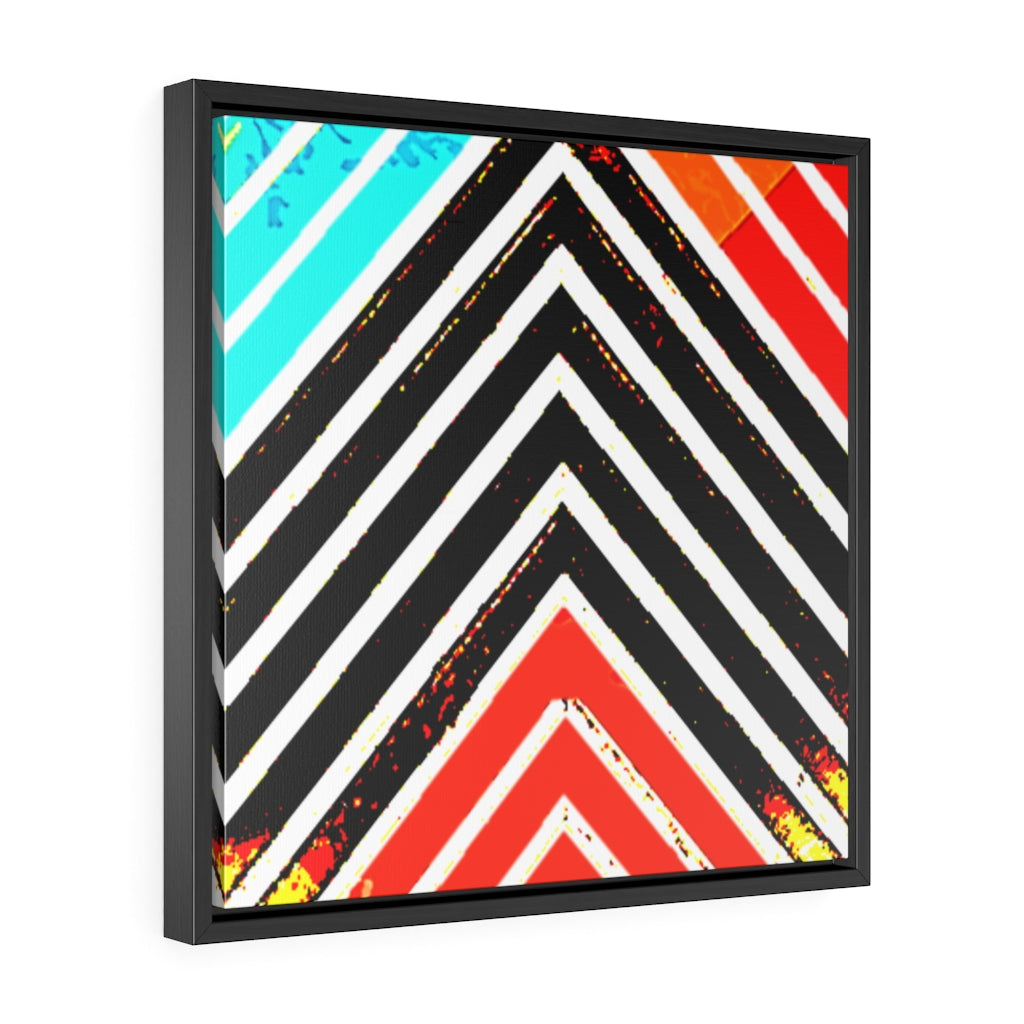 Abstract Stripped Gallery Canvas Wraps, Square Frame