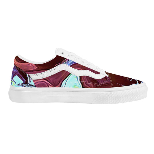 Turquoise Marble Low Top Flat Sneaker