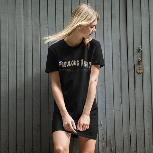 Graphic "Fabulous Nerd" Organic cotton t-shirt dress