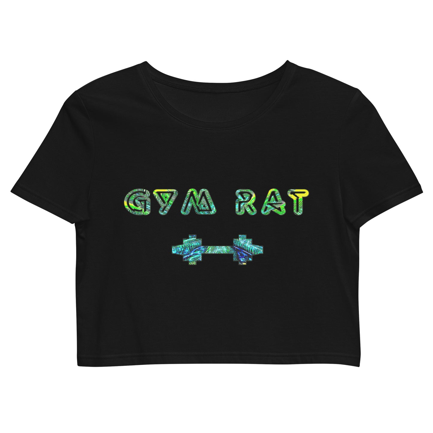 Graphic "Gym Rat" Organic Crop Top