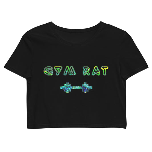 Graphic "Gym Rat" Organic Crop Top